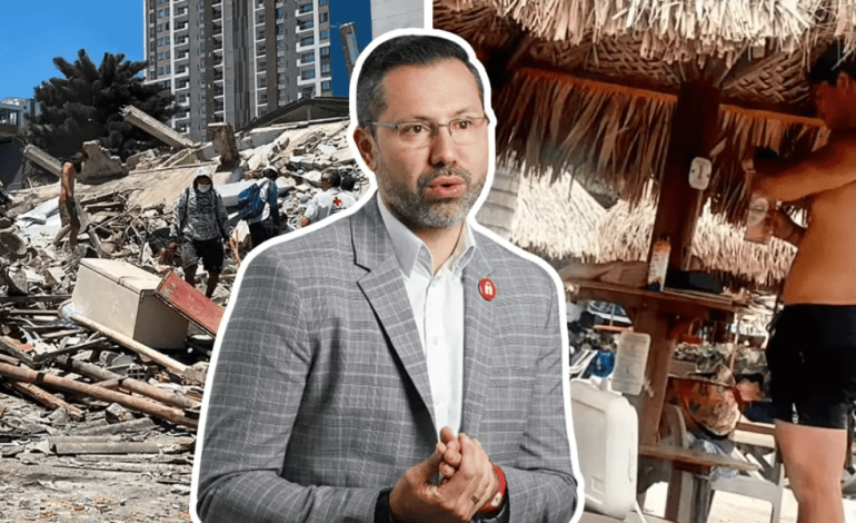 Ministro de Vivienda Jaime Beltrán descansa en la playa durante la emergencia del terremoto