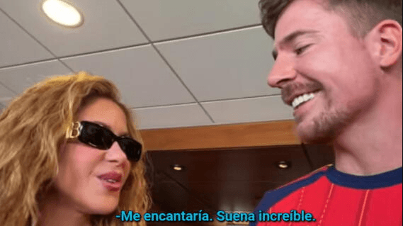 Shakira conversa con MrBeast en un ambiente festivo tras la final de la Copa Mundial 2026