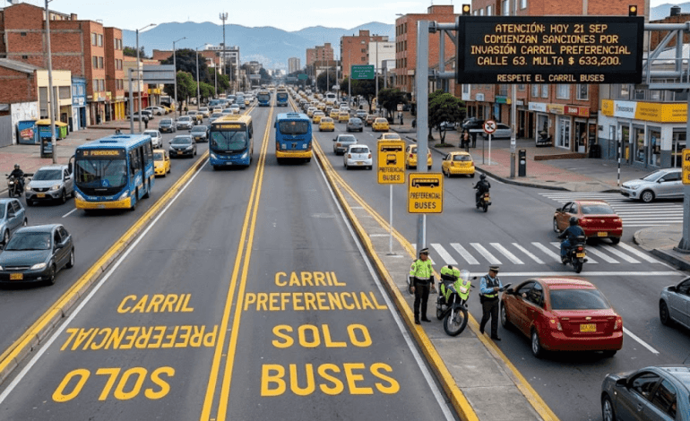 La Secretaría de Movilidad empezó a imponer multas de $633.200 a infractores en la calle 63.