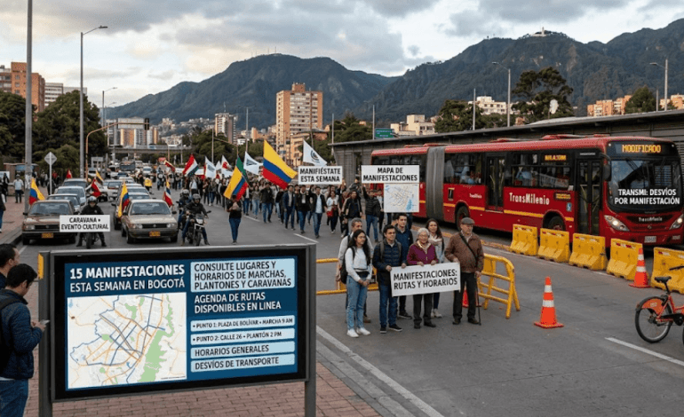 Manifestaciones en Bogotá sumarán 15 jornadas entre el 21 y el 27 de septiembre: consulte horarios
