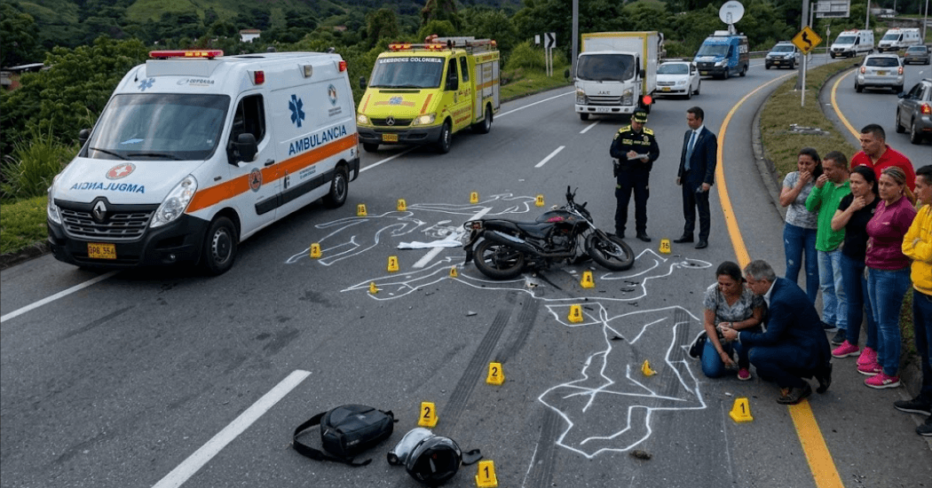 Siniestro vial en la Autopista Medellín-Bogotá deja un motociclista muerto y genera congestión