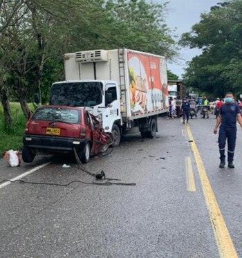 Accidente vía Bogotá - Medellín